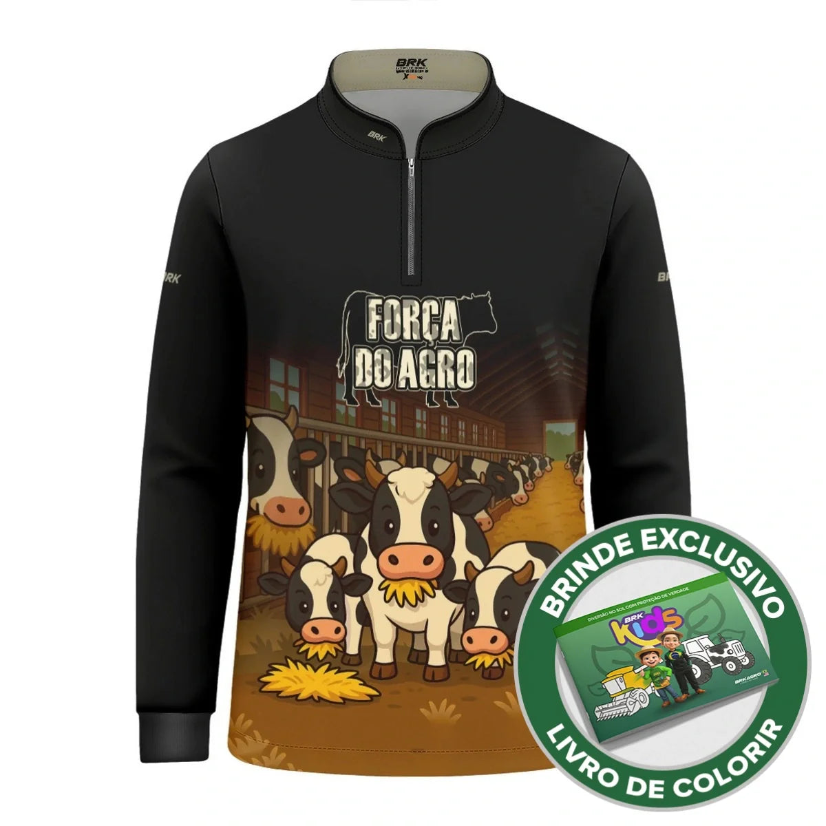 Camisa UV50 Agro Infantil Brk A Força do Agro Vaquinha