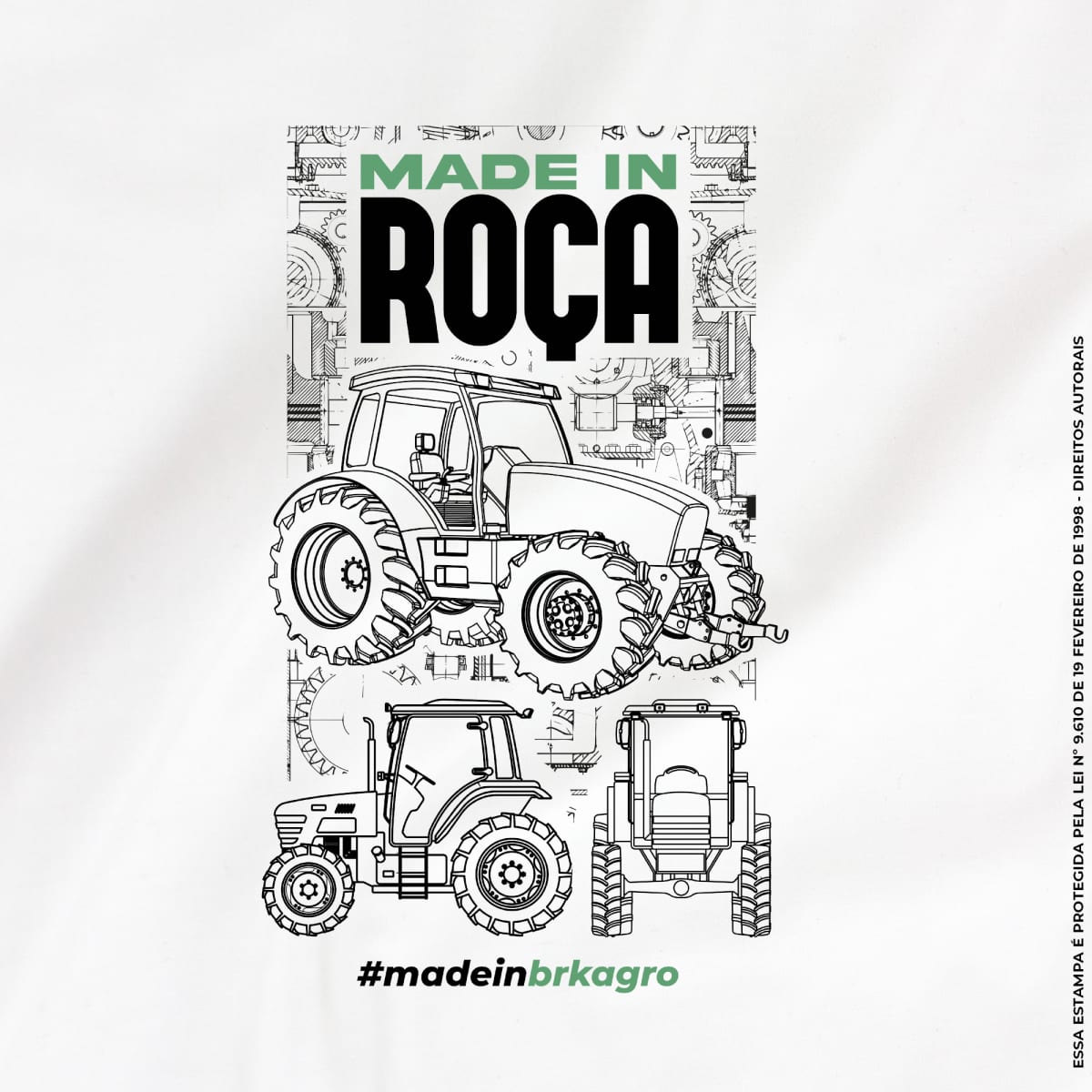 Camiseta Agro Brk Made In Roça Algodão Premium