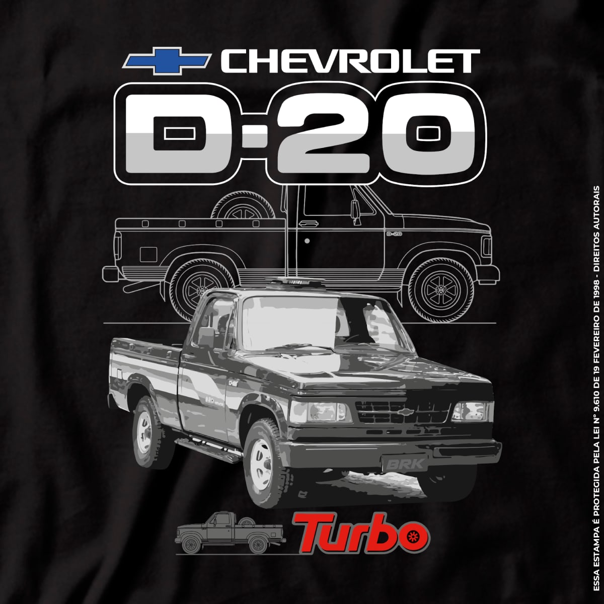 Camiseta Brk Caminhonete D20 Turbo com Algodão Premium