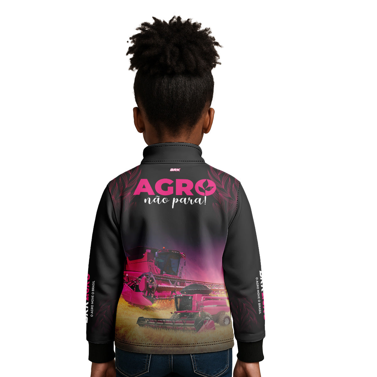Camisa Agro Infantil Brk O Agro Não Para Preta com UV50+