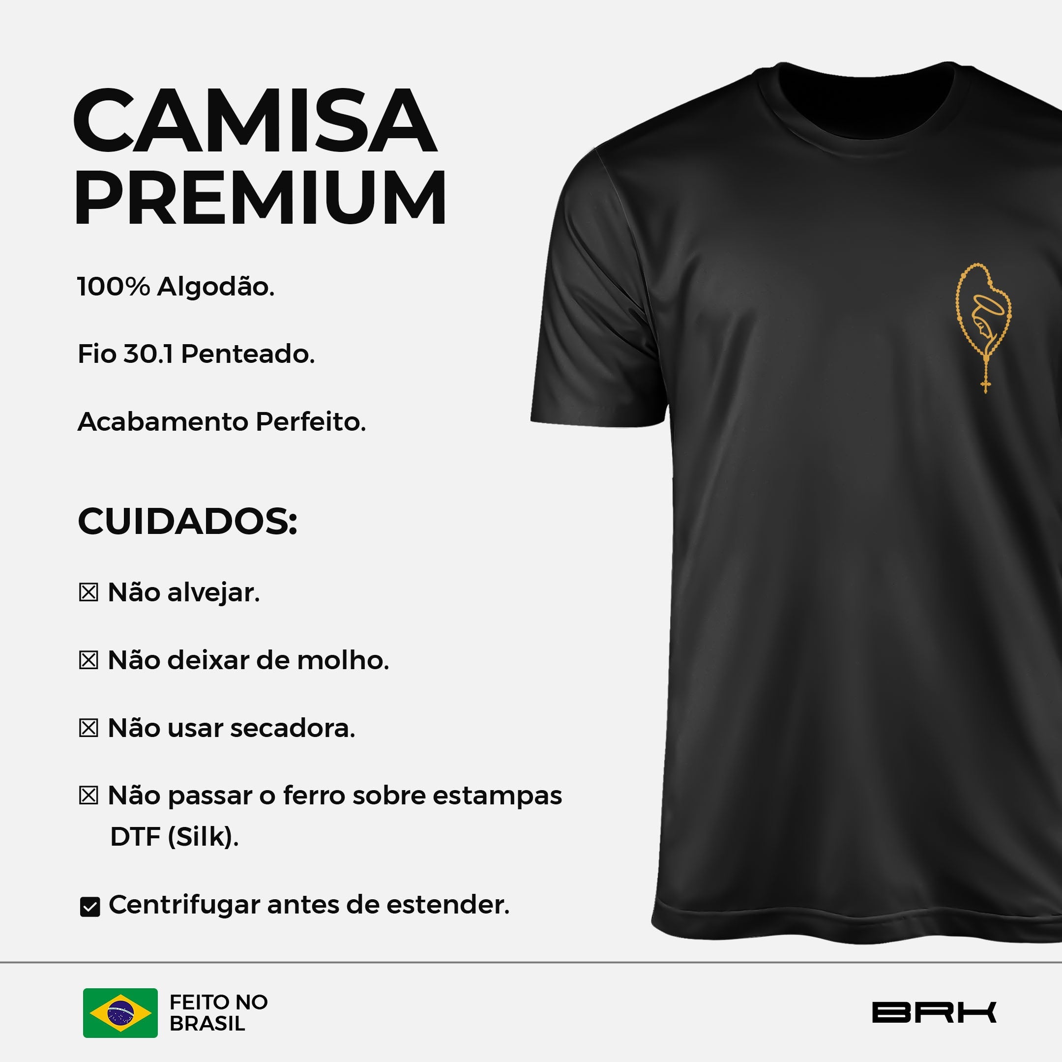 Kit Com 3 Camisetas De Algodão Coleção Nossa Senhora Aparecida
