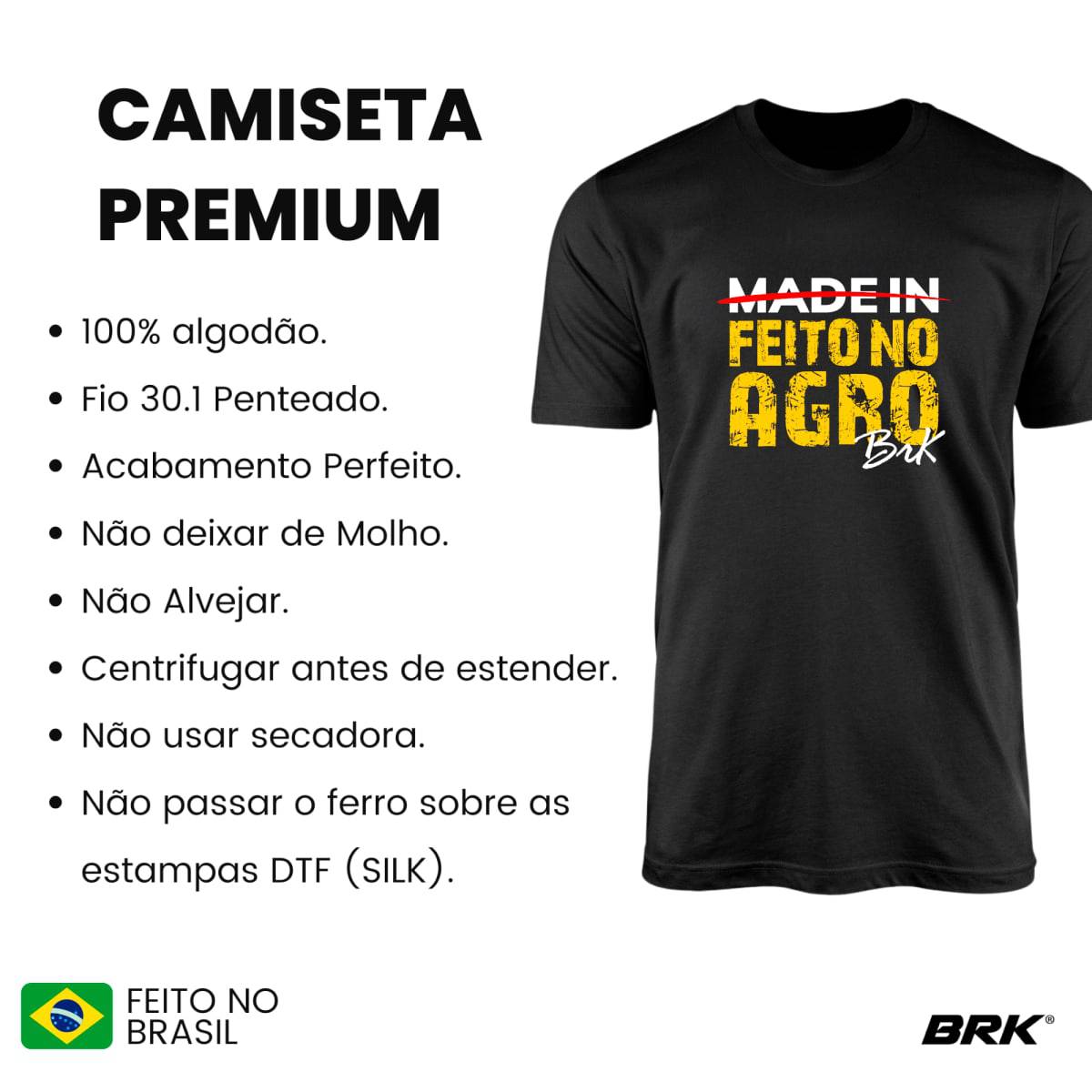 Camiseta Agro Brk Feito no Agro Algodão Premium