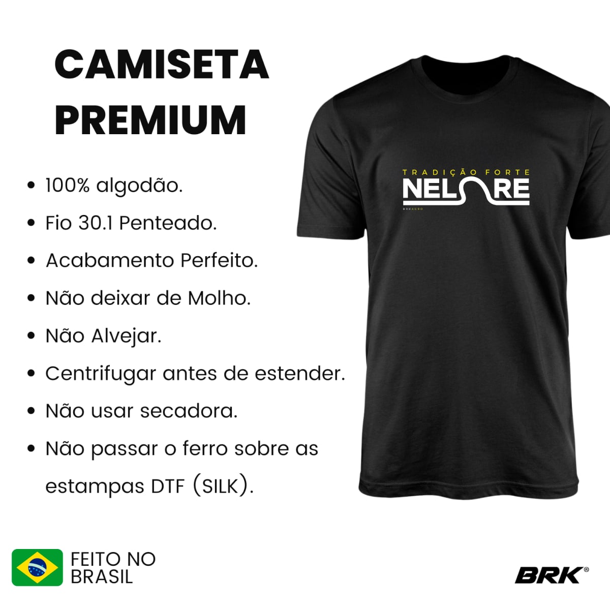 Camiseta Agro Brk Nelore Algodão Premium