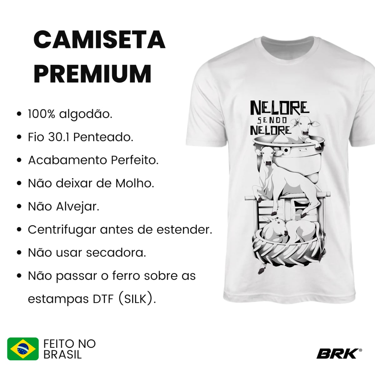 Camiseta Agro Brk Nelore Algodão Premium
