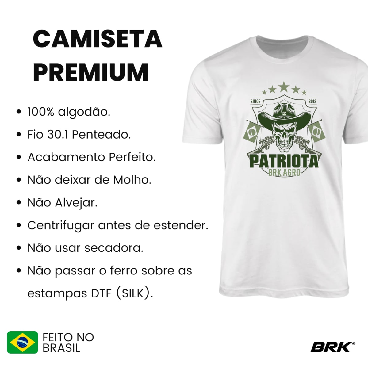 Camiseta Agro Brk Patriota Algodão Premium