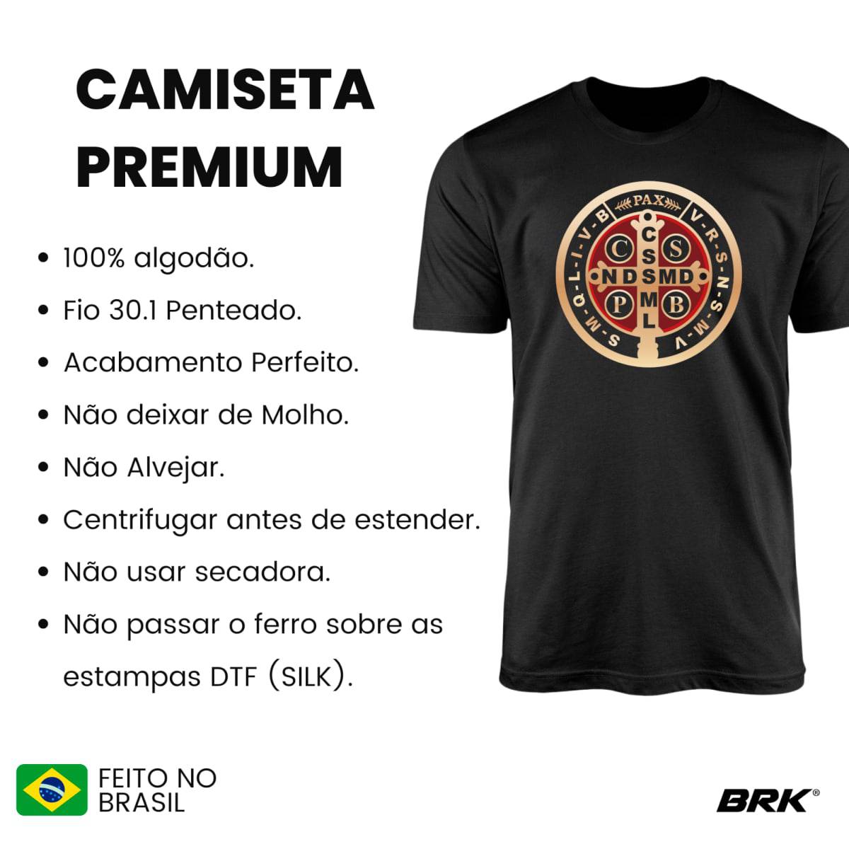 Camiseta Agro Brk Medalhão São Bento Algodão Premium