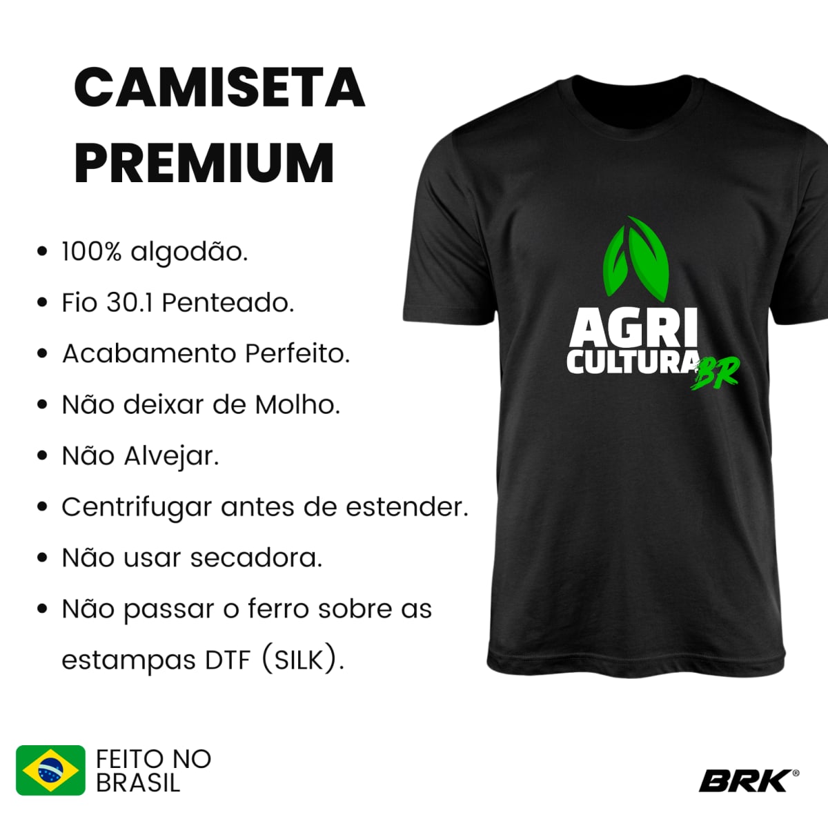 Camiseta Agro Brk Agricultura Algodão Premium