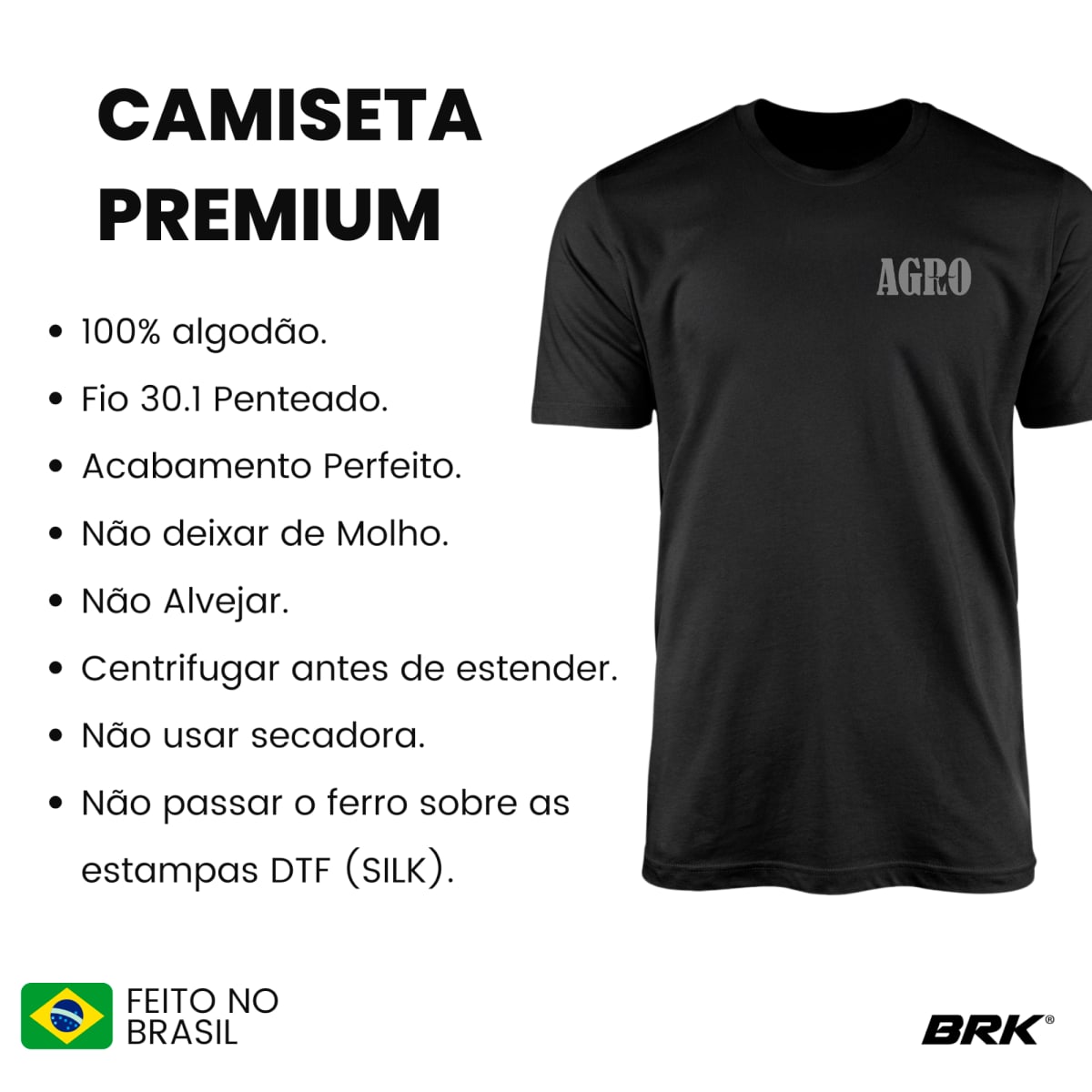 Camiseta Agro Brk Long Horn Algodão Premium