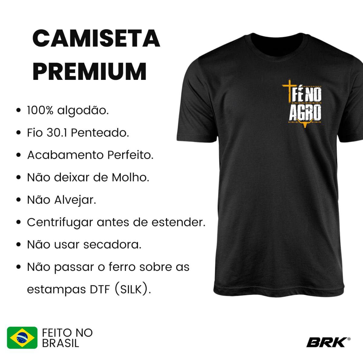 Camiseta Agro Brk Fé no Agro com Algodão Premium