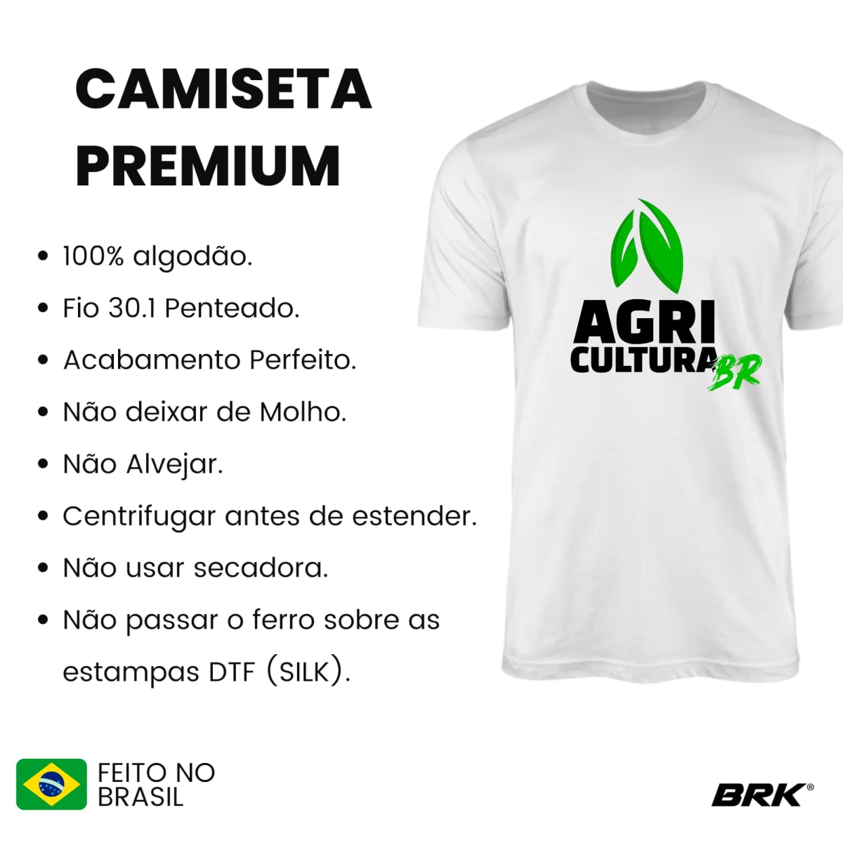 Camiseta Agro Brk Agricultura Algodão Premium