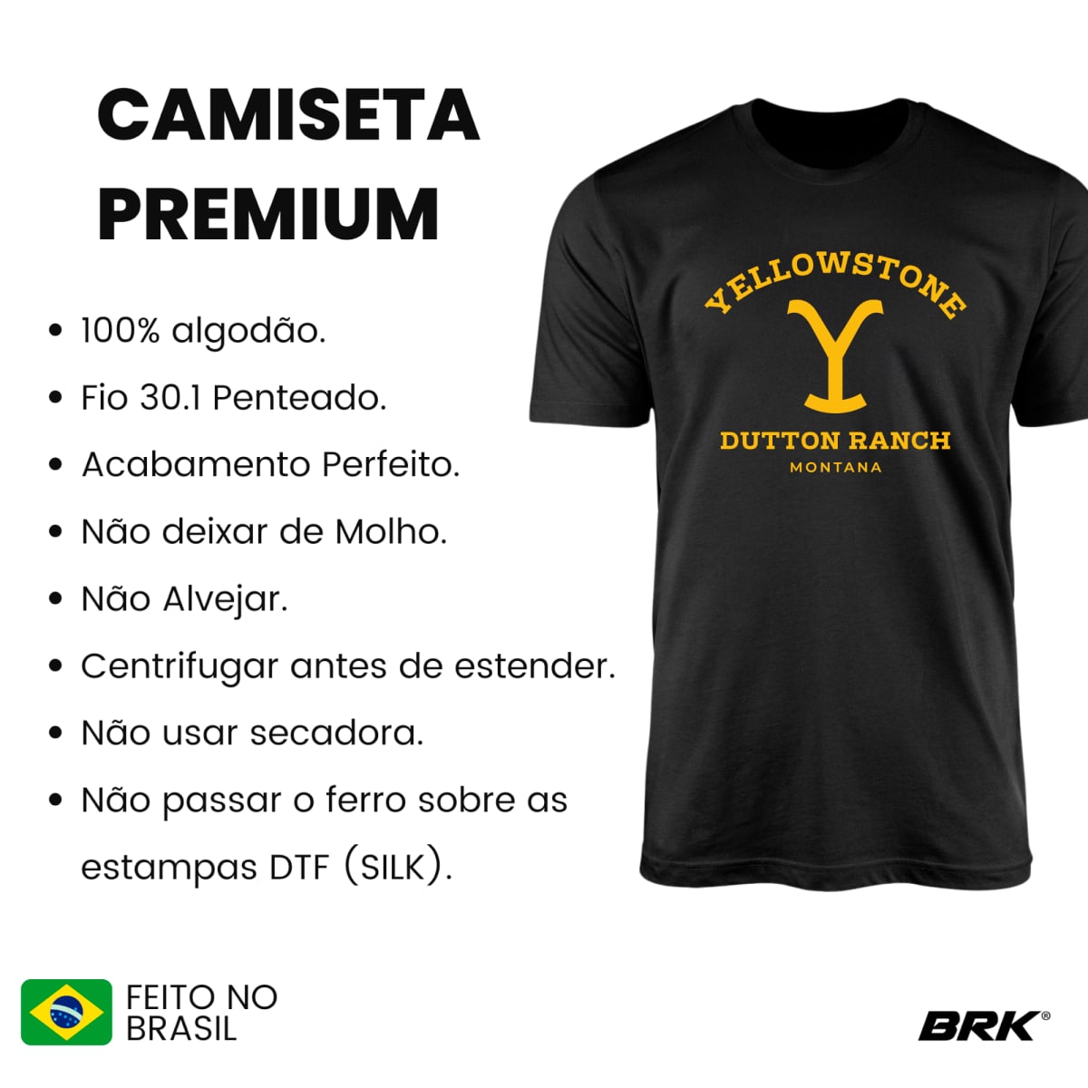 Camiseta Agro Brk Dutton Ranch com Algodão Premium