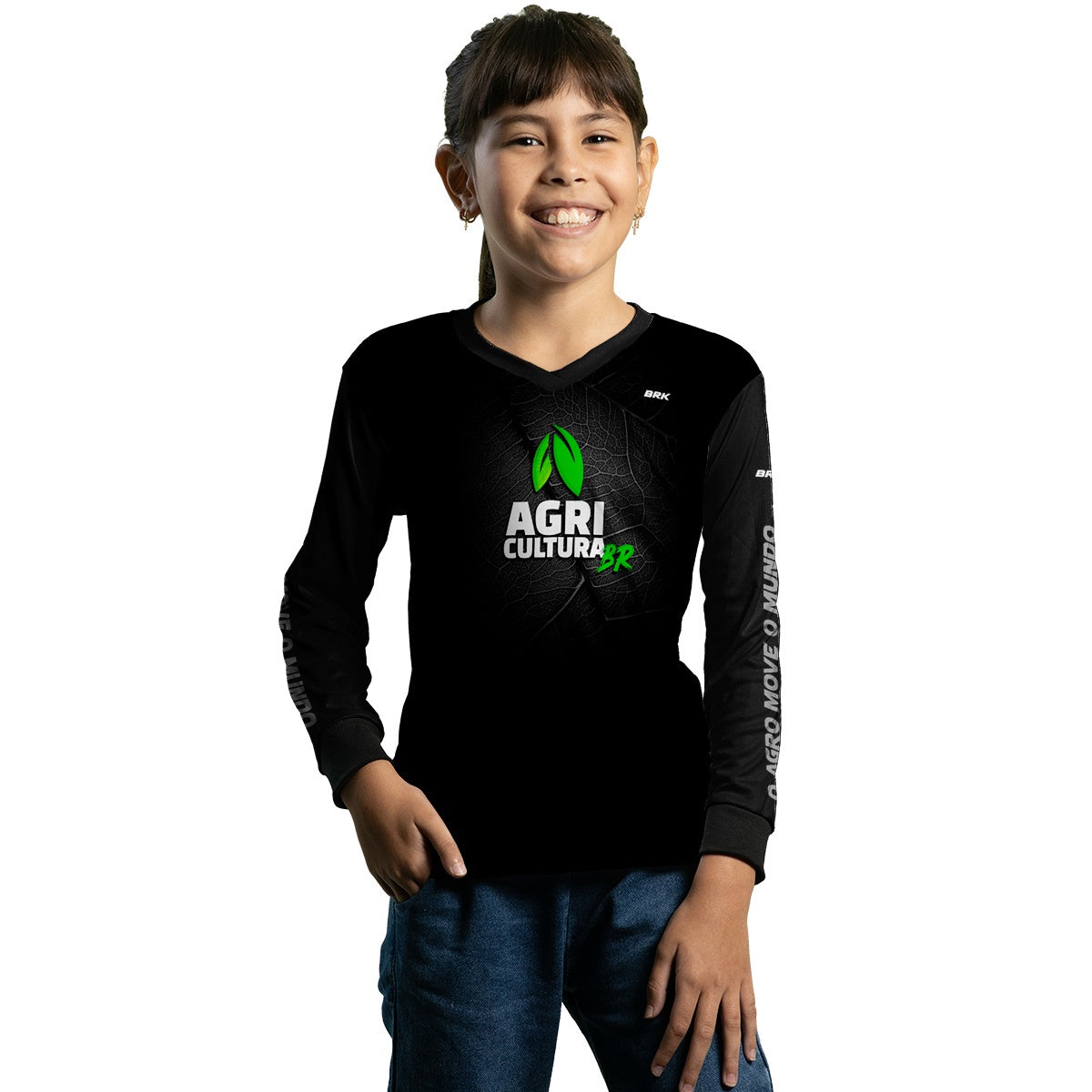 Camisa Infantil Agro Brk Brasil Agricultura com UV50+