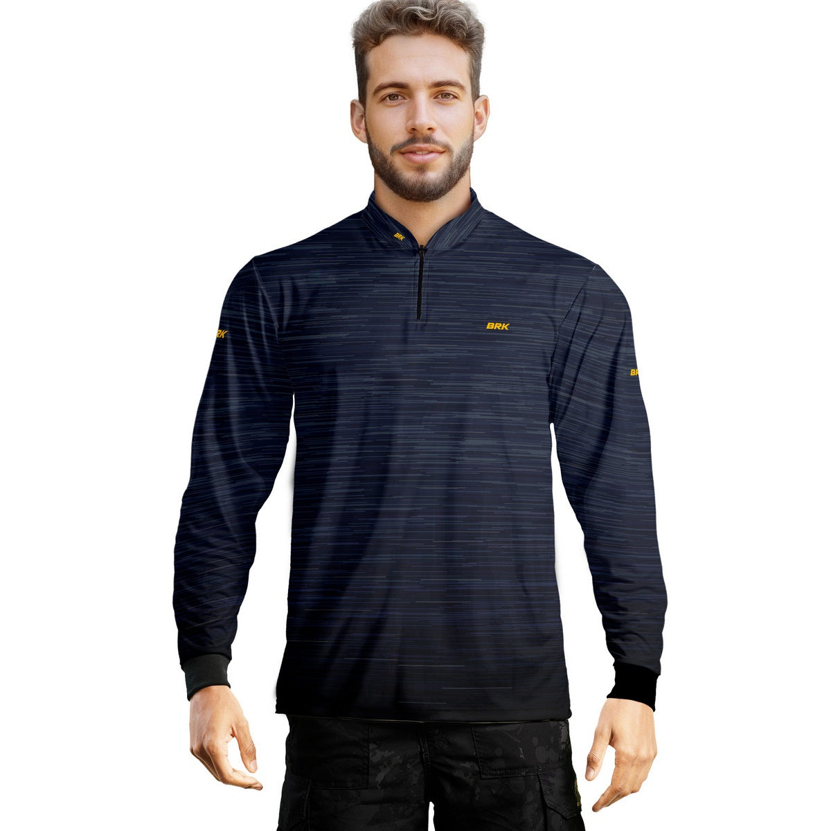 Camisa Masculina Agro Brk Mescla Azul Escuro com Proteção Solar UV50+