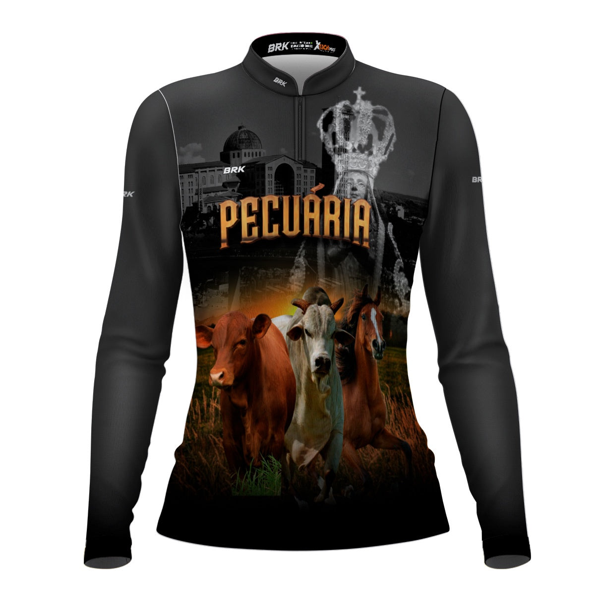 Camisa Agro Feminina Brk Nossa Senhora Pecuária com UV50+