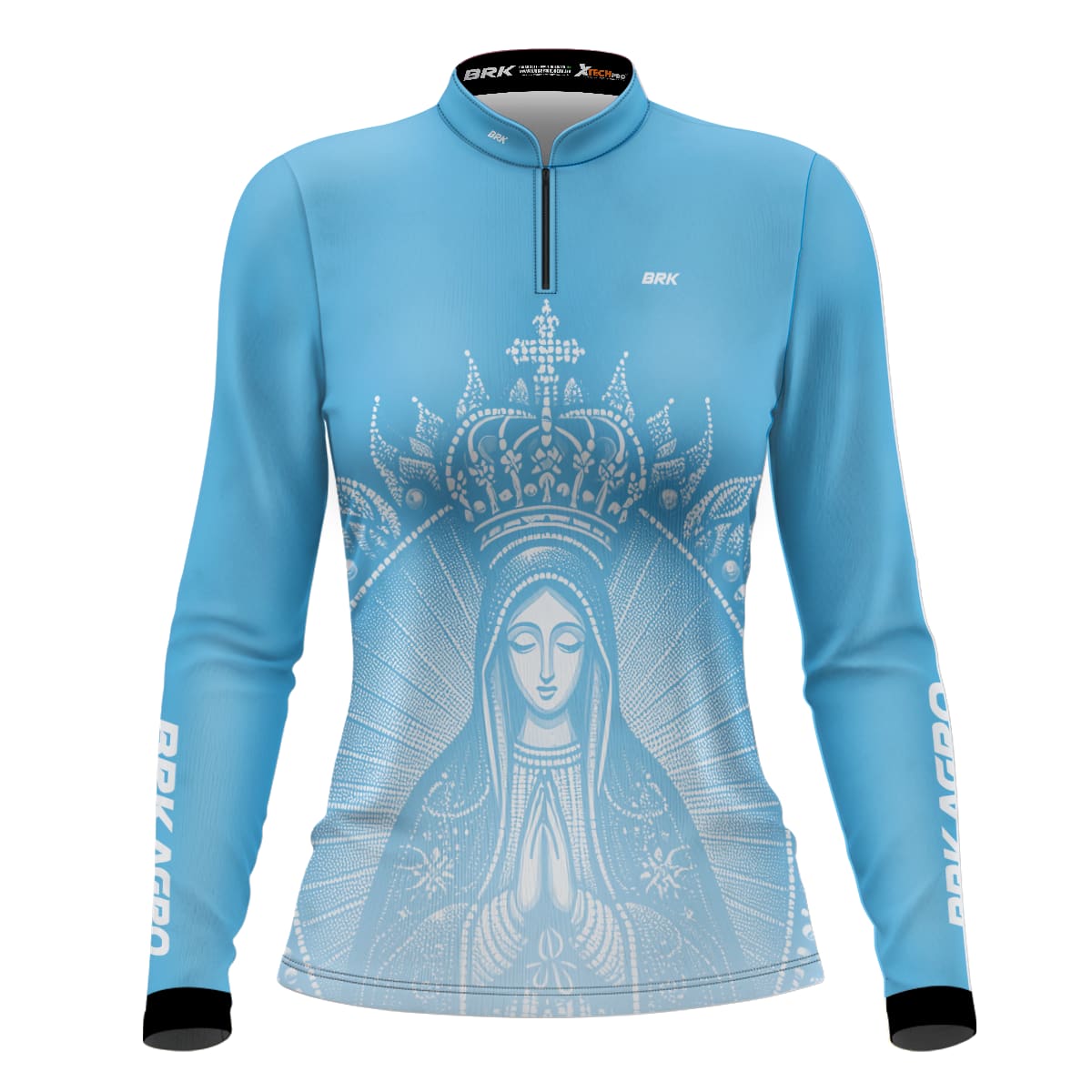 Camisa Agro Feminina Brk Nossa Senhora Azul Clara com Proteção Solar UV50+