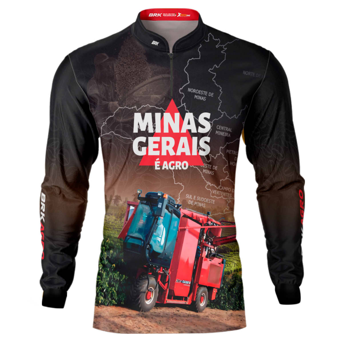 Camisa Agro Brk Minas Gerais Colheita de Café com Proteção Solar UV50+