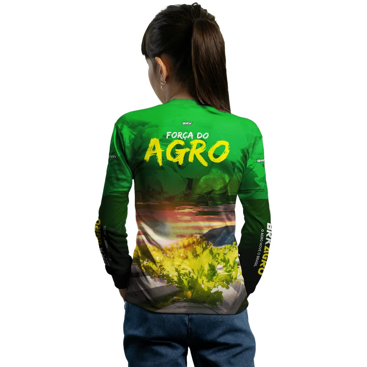 Camisa Agro Brk Força do Agro Hidroponia Alface com Proteção Solar UV50+