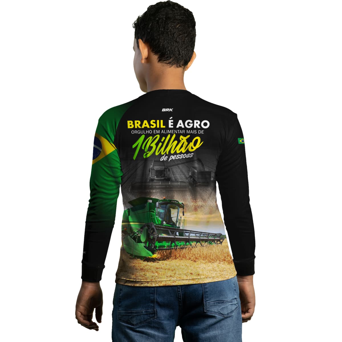 Camisa Infantil Agro Brk Agro é Bilhão com Proteção Solar UV50+