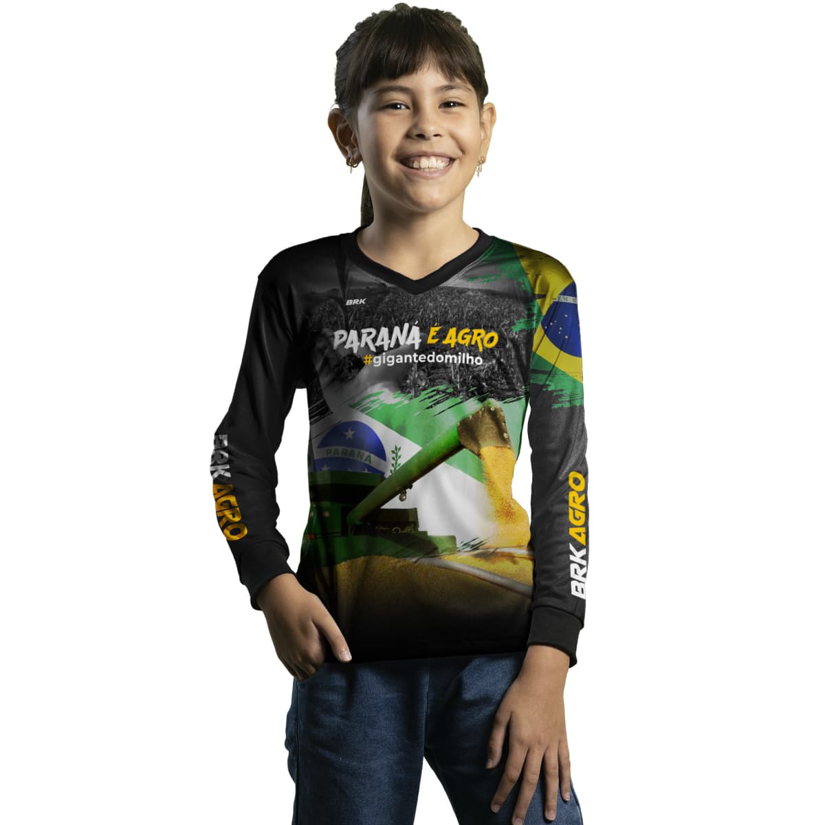 Camisa Agro Brk Paraná é Agro Milho com Proteção Solar UV50+