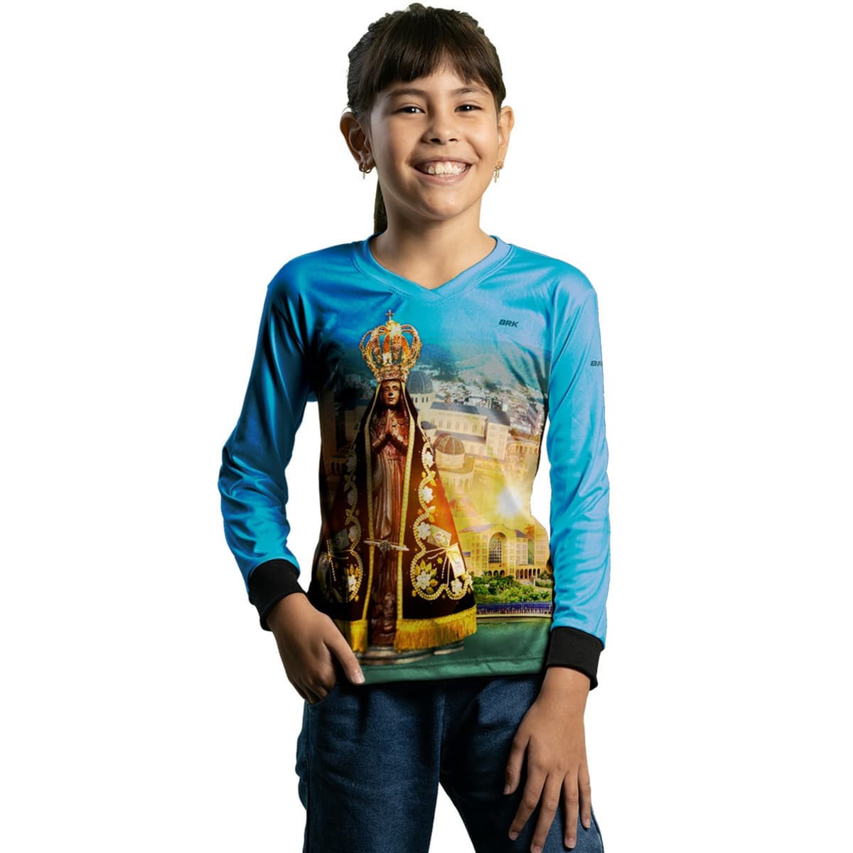 Camisa Agro Brk Azul Nossa Senhora com Proteção Solar UV50+