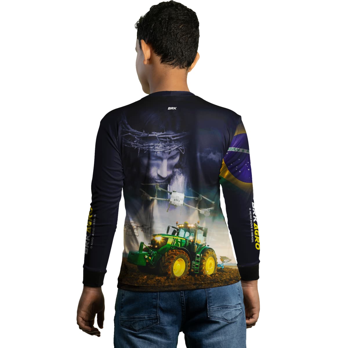 Camisa Agro Brk Jesus Drone Pulverizador com Proteção Solar UV50+