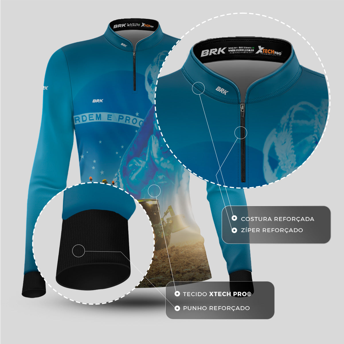 Camisa Agro Feminina Brk Padroeira Nossa Senhora com Proteção Solar UV50+