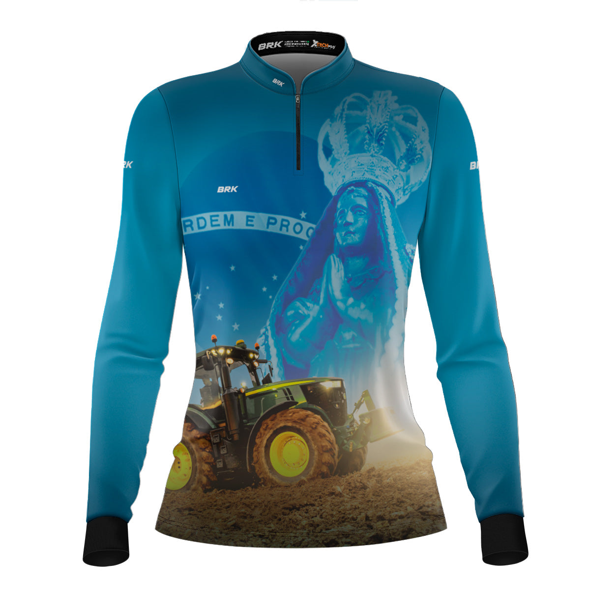 Camisa Agro Feminina Brk Padroeira Nossa Senhora com Proteção Solar UV50+