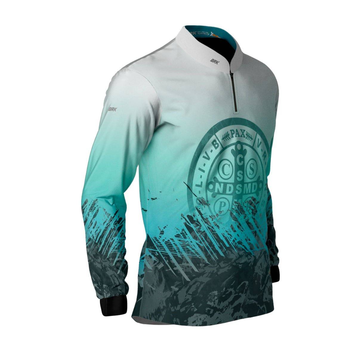 Camisa Agro Brk São Bento Ciano Claro com Proteção Solar UV50+