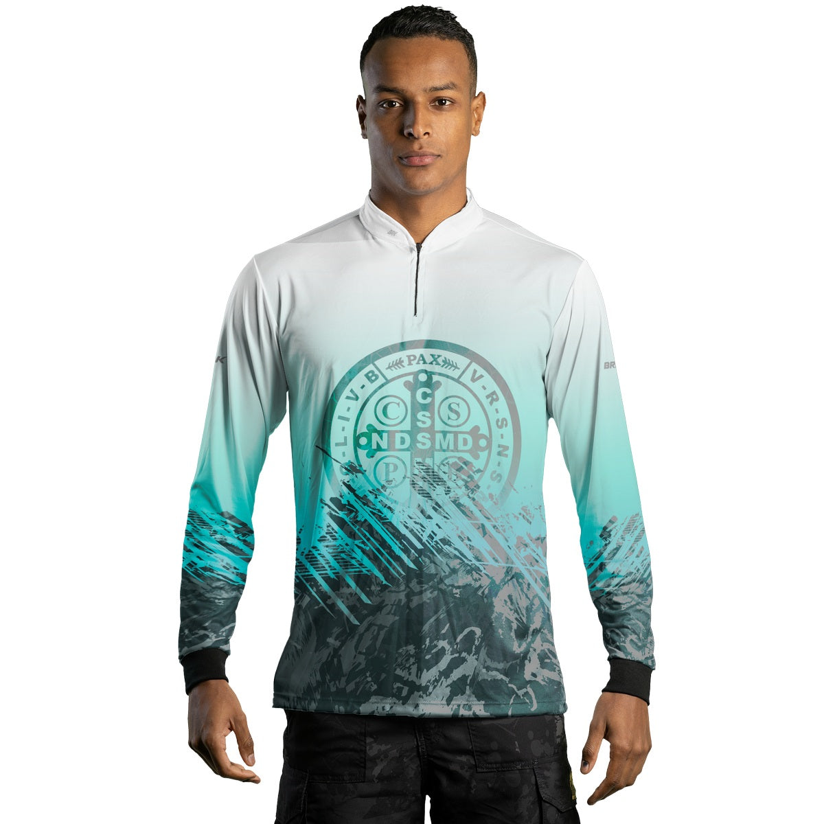 Camisa Agro Brk São Bento Ciano Claro com Proteção Solar UV50+