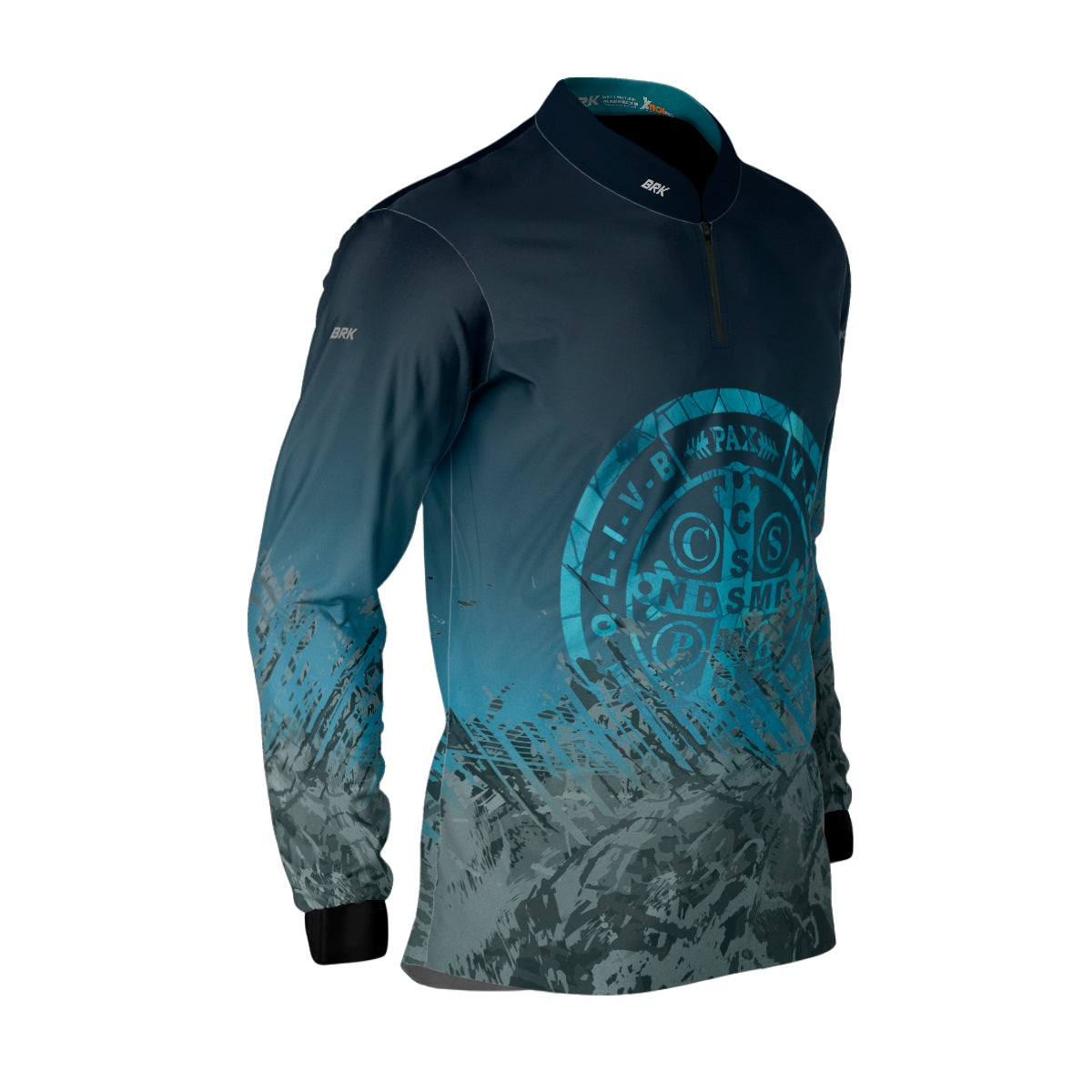 Camisa Agro Brk São Bento Ciano Escuro com Proteção Solar UV50+