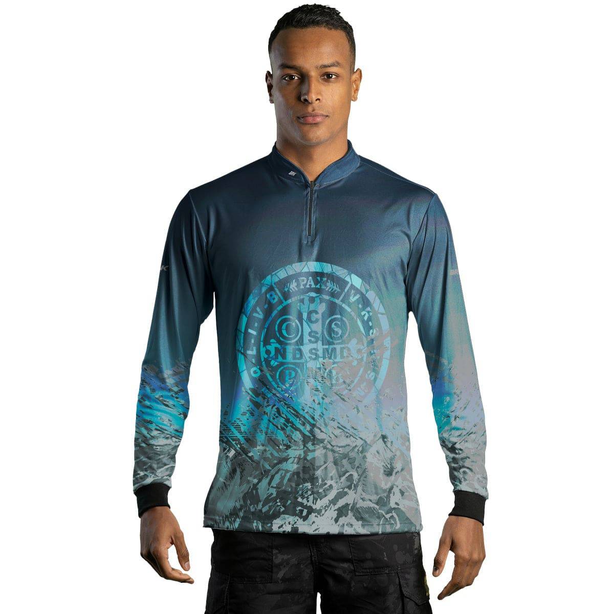 Camisa Agro Brk São Bento Ciano Escuro com Proteção Solar UV50+