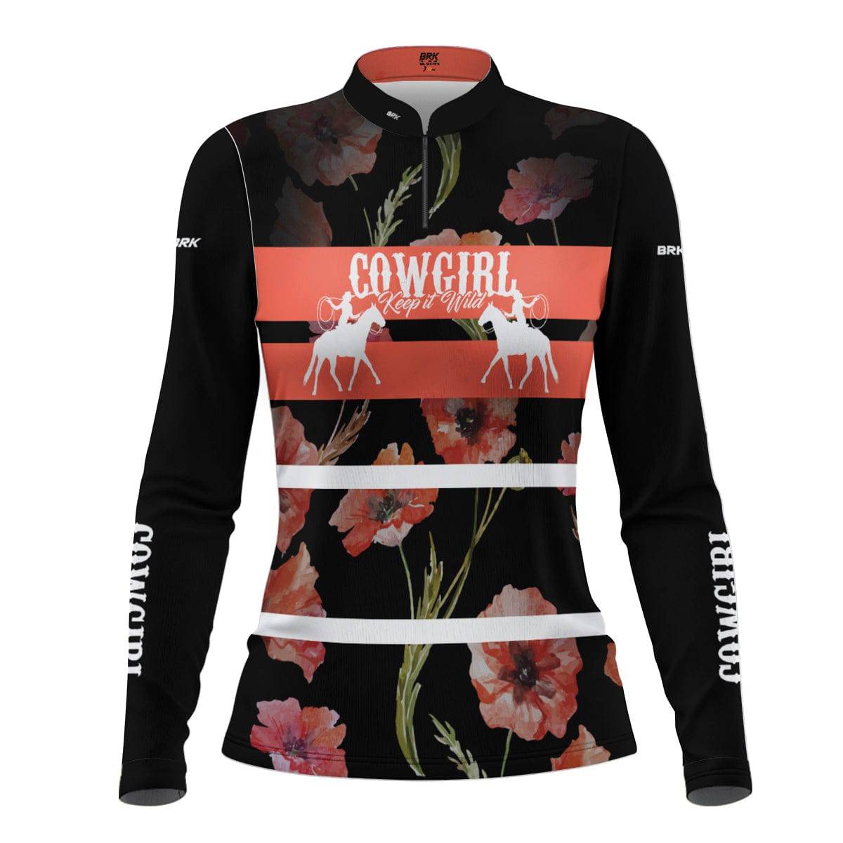 Camisa Agro Feminina Brk Cowgirl Preta com Proteção Solar UV50+