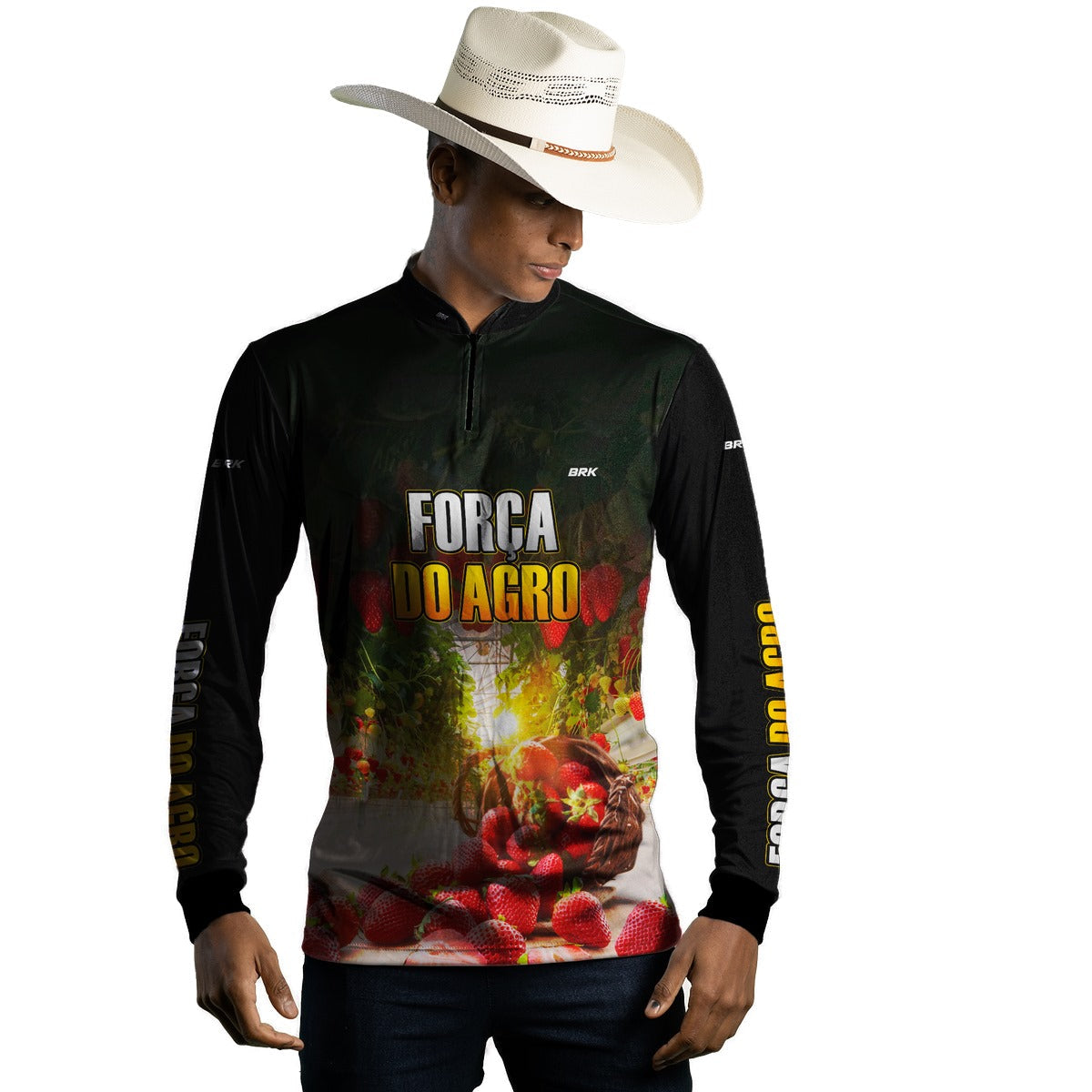 Camisa Agro Brk Força do Agro Morango com UV50+