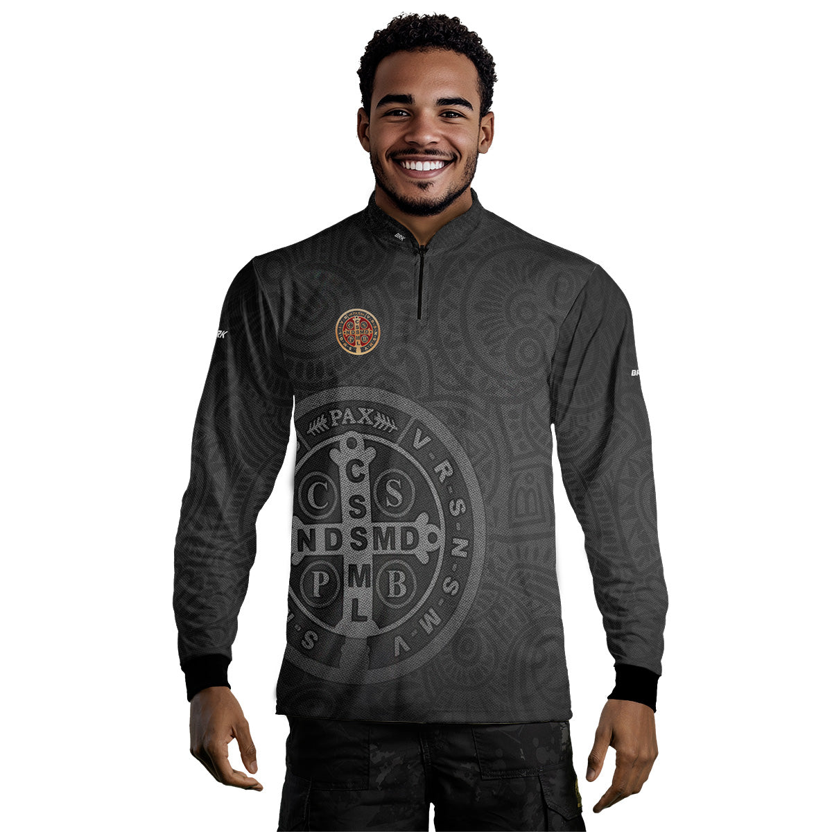 Camisa Agro Brk São Bento Dourado Preta com Proteção Solar UV50+