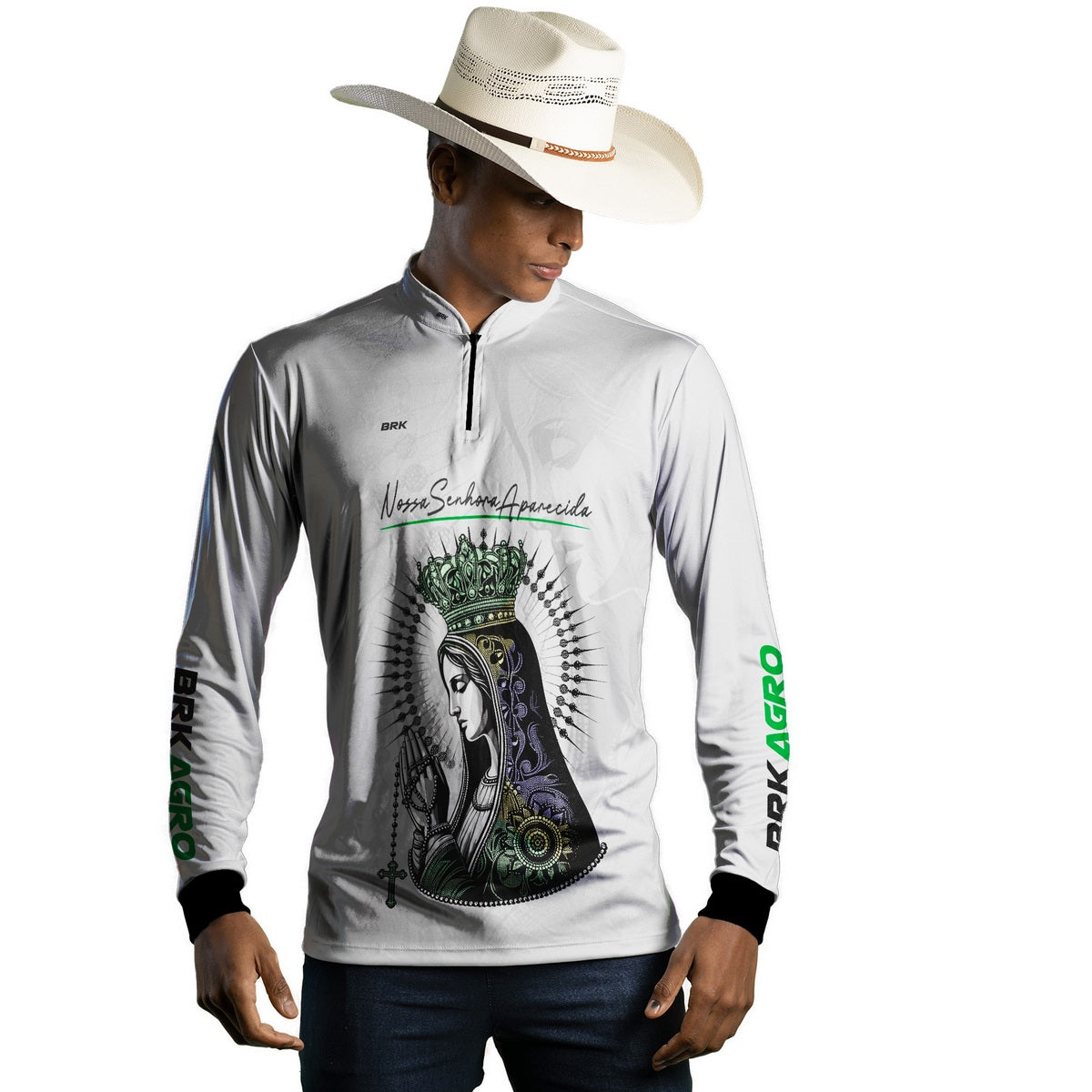 Camisa Agro Brk Branca Padroeira com Proteção Solar UV50+