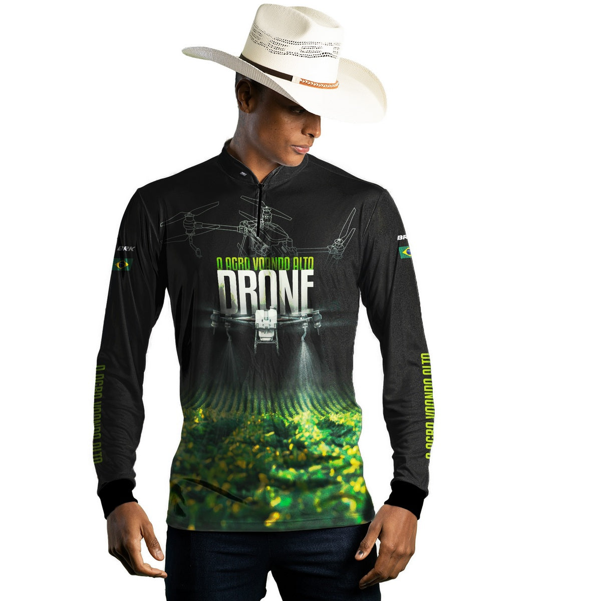 Camisa Agro Brk Drone T40 Soja com Proteção Solar UV50+