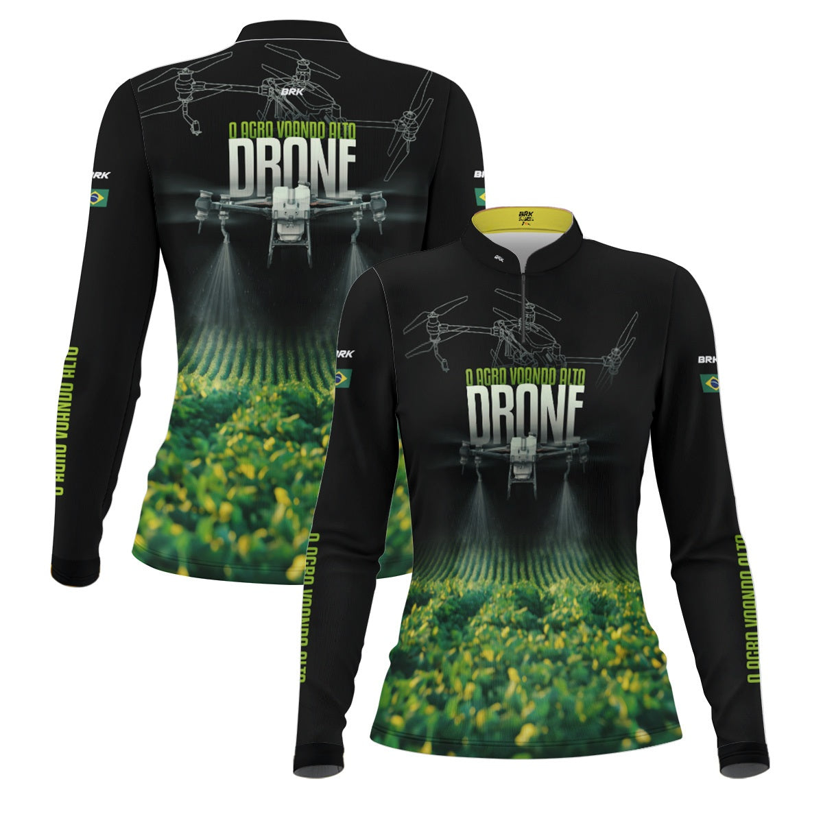 Camisa Agro Feminina Brk Drone T40 Soja com Proteção Solar UV50+
