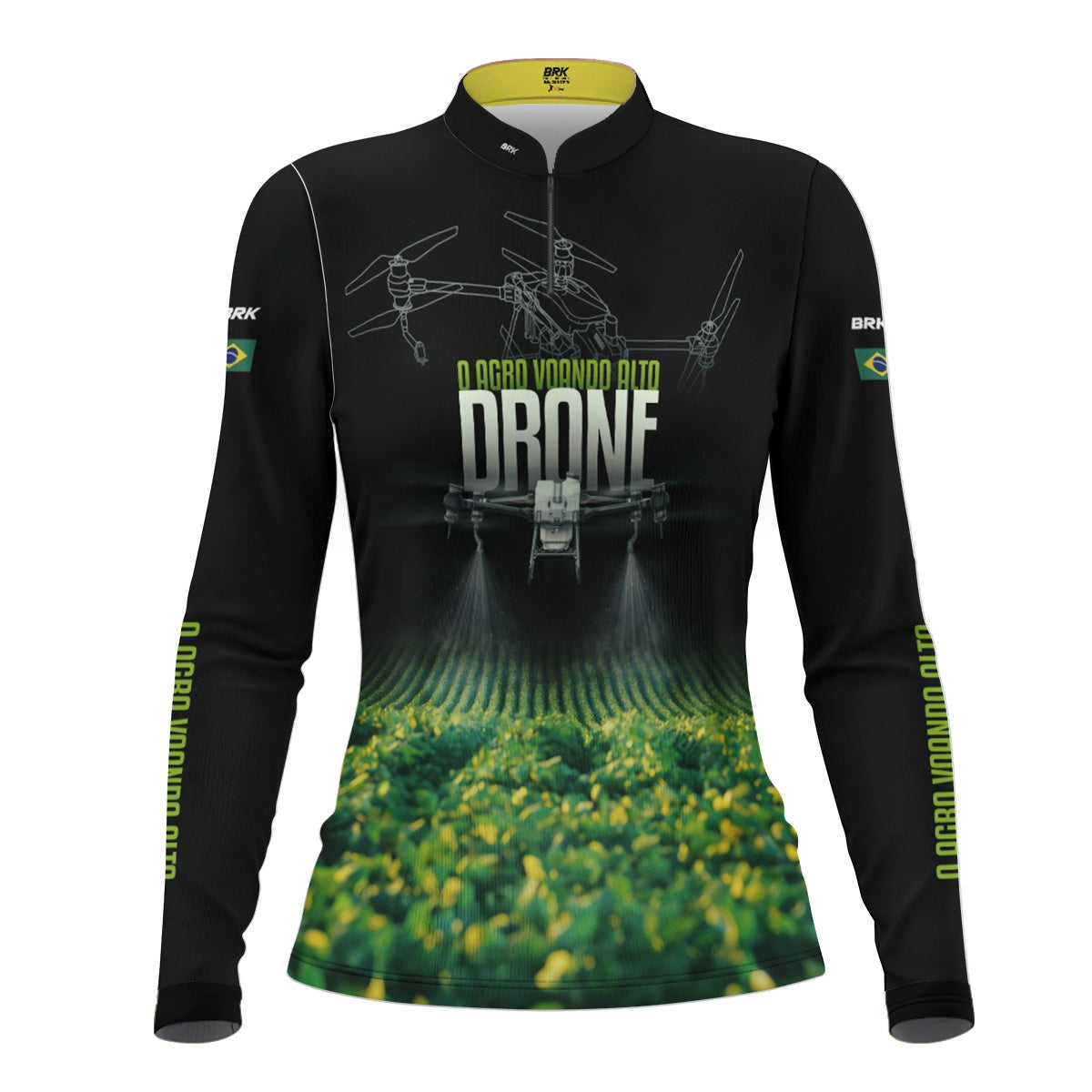 Camisa Agro Feminina Brk Drone T40 Soja com Proteção Solar UV50+