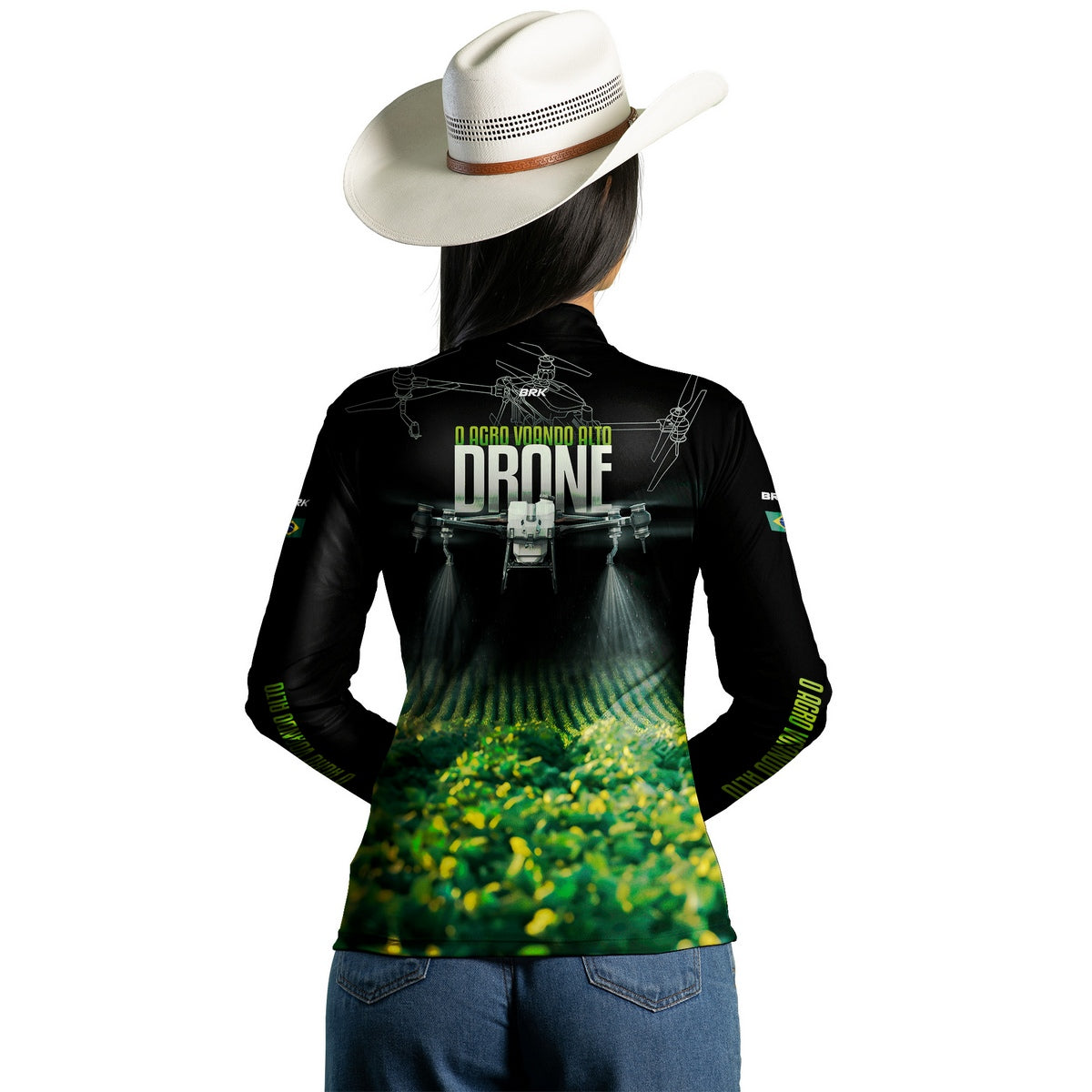 Camisa Agro Feminina Brk Drone T40 Soja com Proteção Solar UV50+