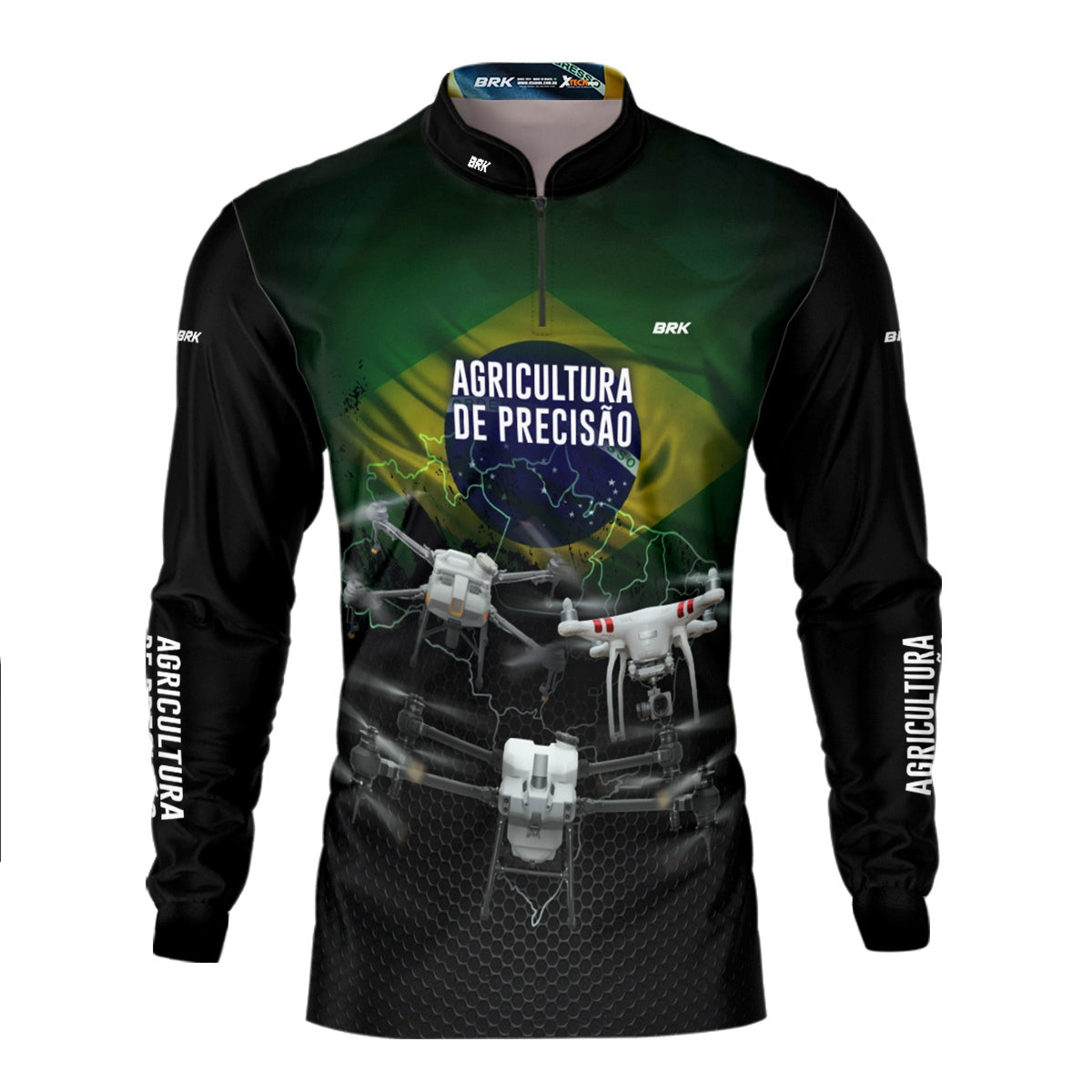 Camisa Agro Brk Drones T40 e Phantom T10 com Proteção Solar UV50+