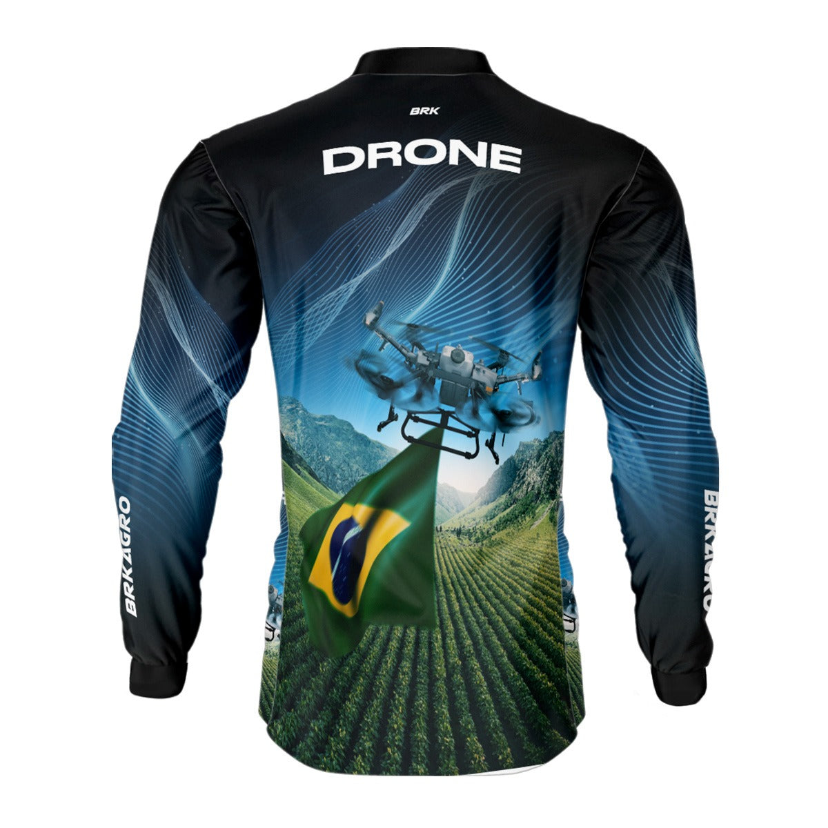 Camisa Agro Brk Drone Bandeira do Brasil com Proteção Solar UV50+