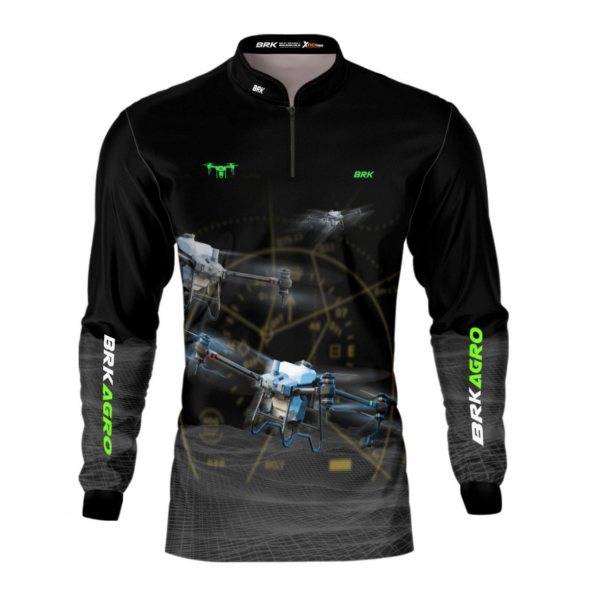 Camisa Agro Brk Drone T40 Air Force Preto com Proteção Solar UV50+