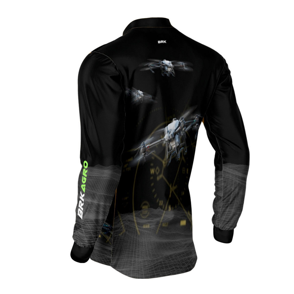 Camisa Agro Brk Drone T40 Air Force Preto com Proteção Solar UV50+