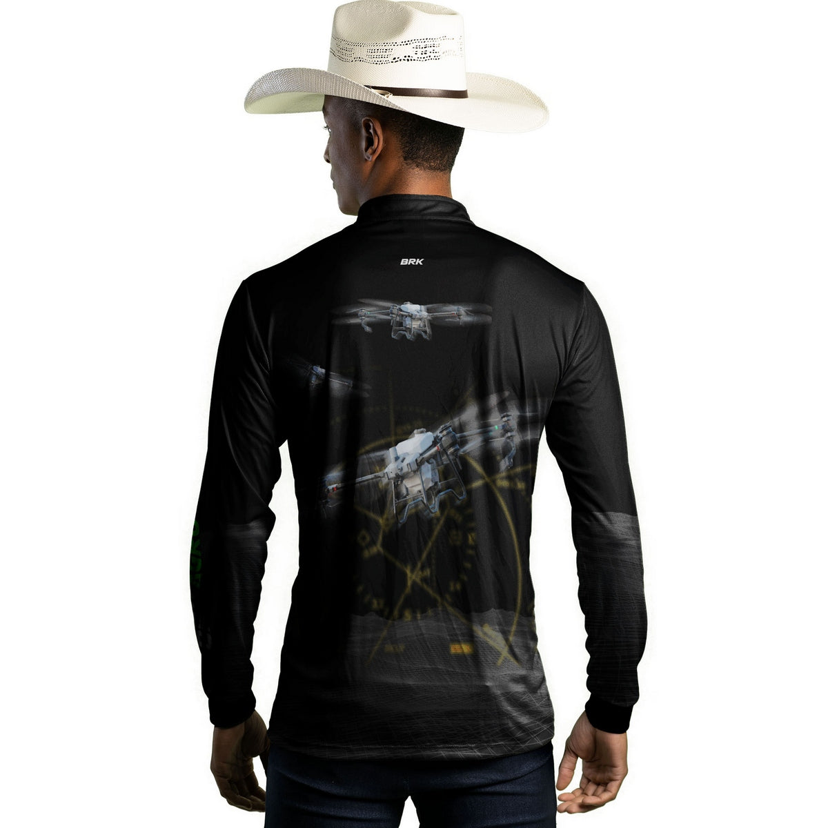 Camisa Agro Brk Drone T40 Air Force Preto com Proteção Solar UV50+