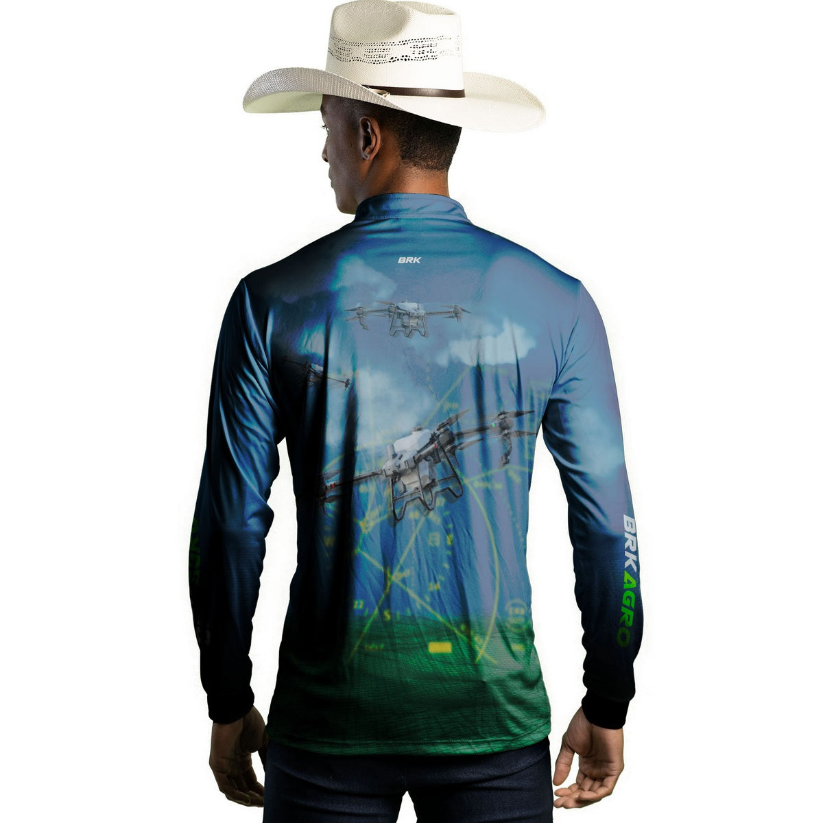 Camisa Agro Brk Drone T40 Air Force Azul com Proteção Solar UV50+