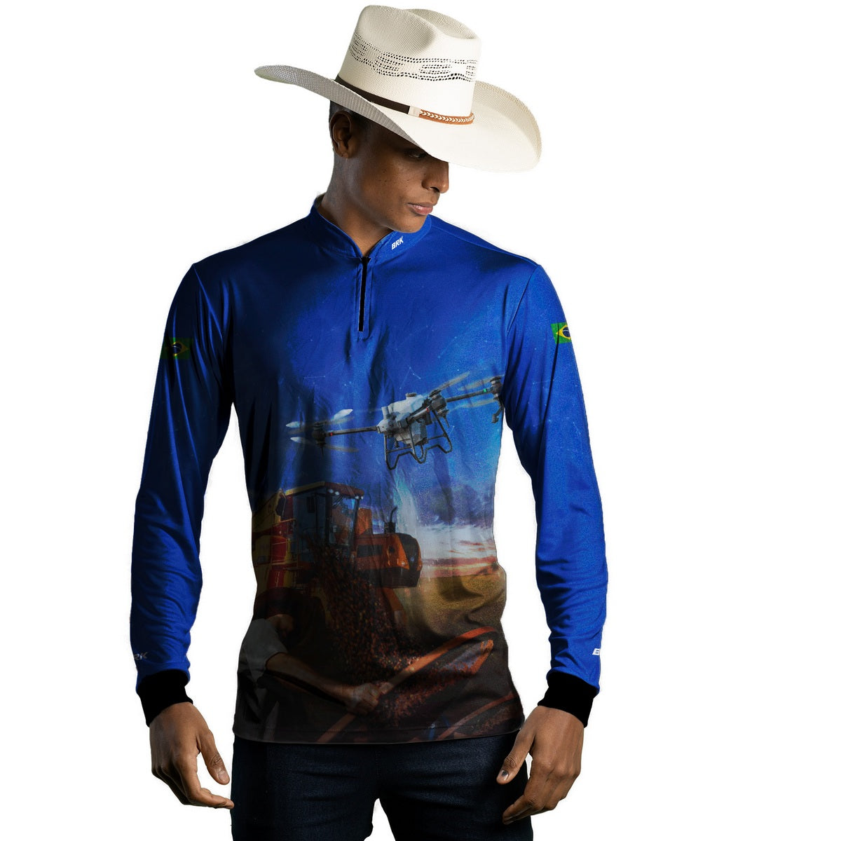 Camisa Agro Brk Pulverização Café com Proteção Solar UV50+