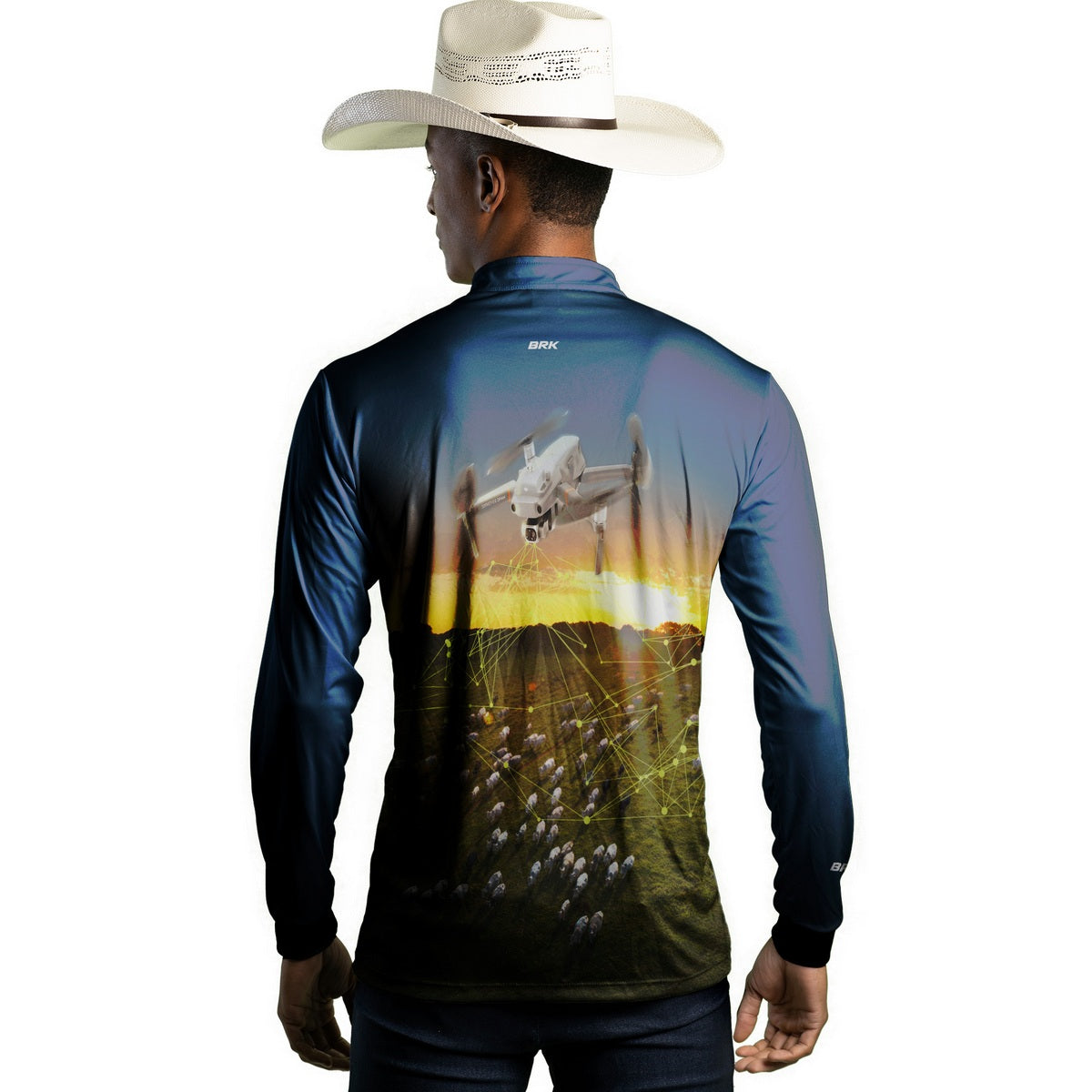 Camisa Agro Brk Drone Contagem de Gado com Proteção Solar UV50+
