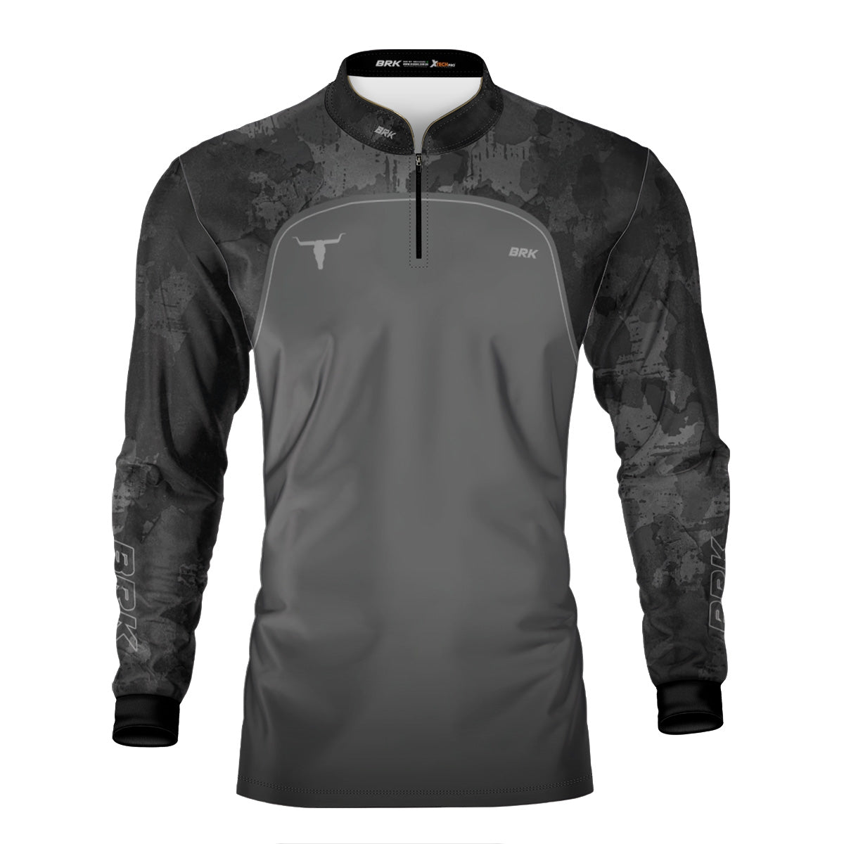Camisa Agro Brk Camo Long Horn Brasil Cinza com Proteção Solar UV50+