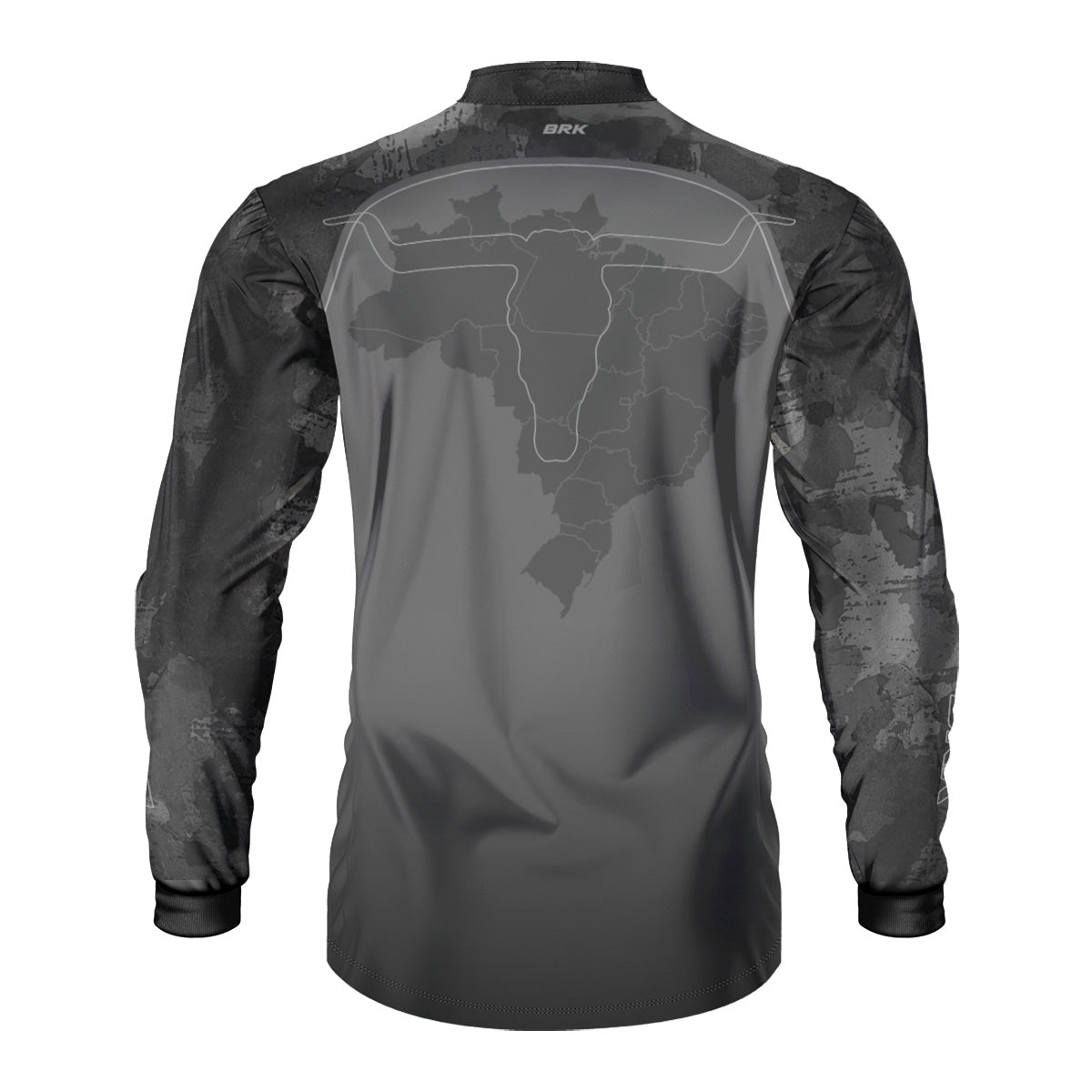 Camisa Agro Brk Camo Long Horn Brasil Cinza com Proteção Solar UV50+
