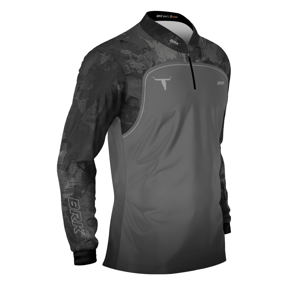 Camisa Agro Brk Camo Long Horn Brasil Cinza com Proteção Solar UV50+
